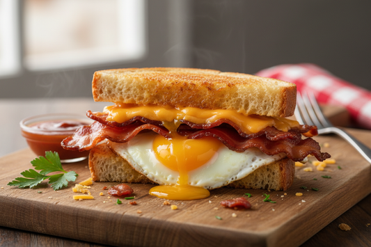 bacon egg cheese on toast sandwhich