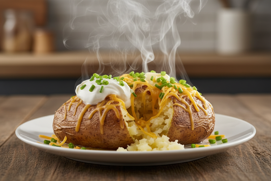 baked potato with cheese sour cream  butter